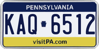 PA license plate KAQ6512