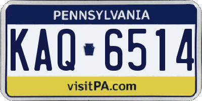 PA license plate KAQ6514