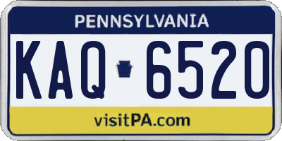 PA license plate KAQ6520