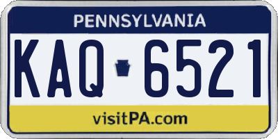 PA license plate KAQ6521