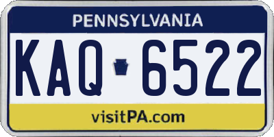 PA license plate KAQ6522
