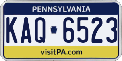PA license plate KAQ6523