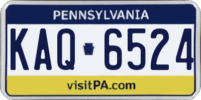 PA license plate KAQ6524