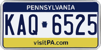 PA license plate KAQ6525