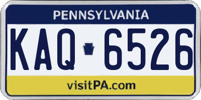 PA license plate KAQ6526