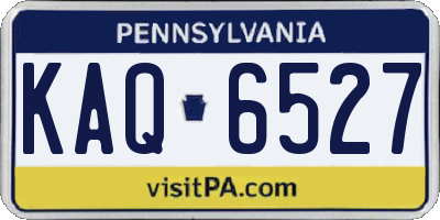PA license plate KAQ6527