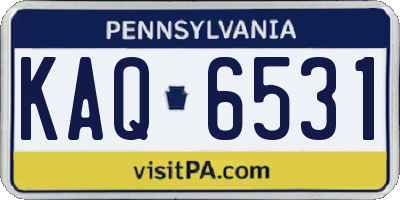 PA license plate KAQ6531