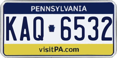 PA license plate KAQ6532