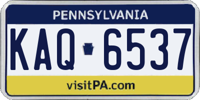 PA license plate KAQ6537