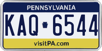 PA license plate KAQ6544