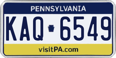 PA license plate KAQ6549