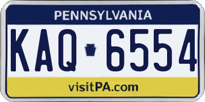 PA license plate KAQ6554