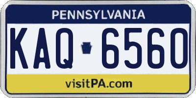 PA license plate KAQ6560