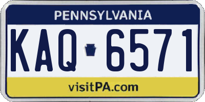 PA license plate KAQ6571