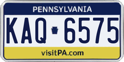 PA license plate KAQ6575