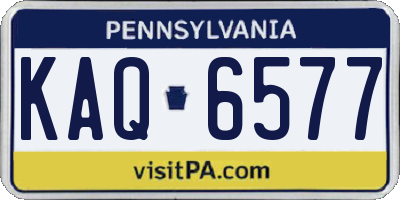 PA license plate KAQ6577