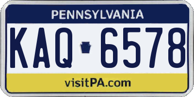PA license plate KAQ6578