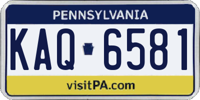 PA license plate KAQ6581