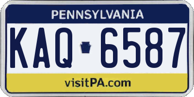 PA license plate KAQ6587