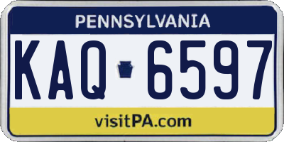PA license plate KAQ6597