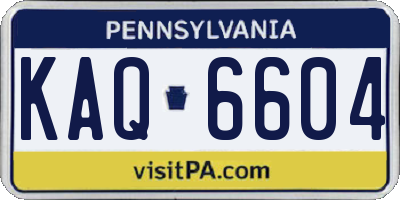 PA license plate KAQ6604