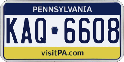 PA license plate KAQ6608