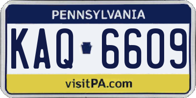 PA license plate KAQ6609