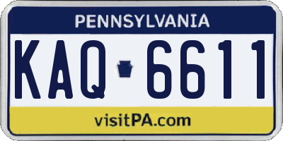 PA license plate KAQ6611