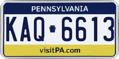 PA license plate KAQ6613