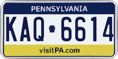 PA license plate KAQ6614