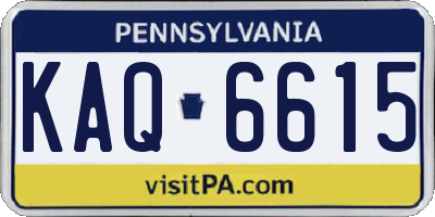 PA license plate KAQ6615