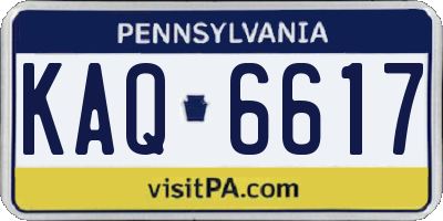 PA license plate KAQ6617