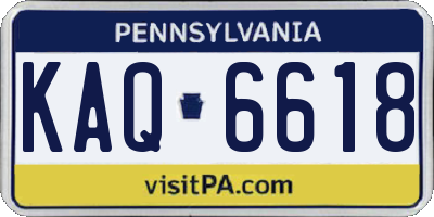 PA license plate KAQ6618