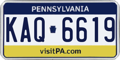 PA license plate KAQ6619