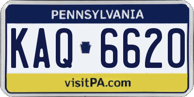 PA license plate KAQ6620