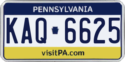 PA license plate KAQ6625