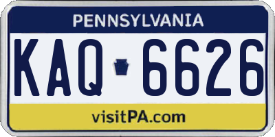 PA license plate KAQ6626