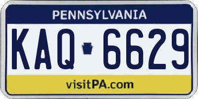 PA license plate KAQ6629