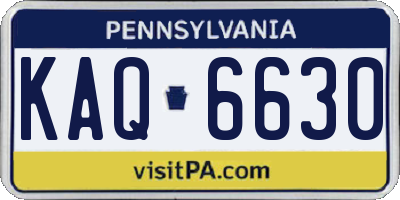 PA license plate KAQ6630