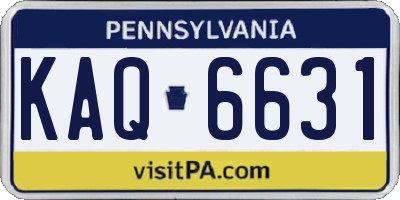 PA license plate KAQ6631