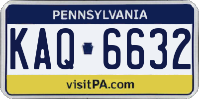 PA license plate KAQ6632
