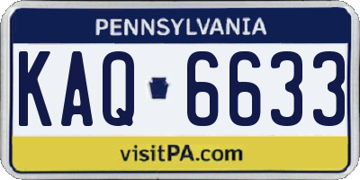 PA license plate KAQ6633
