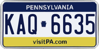 PA license plate KAQ6635