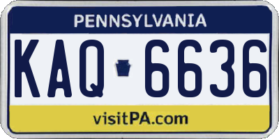 PA license plate KAQ6636