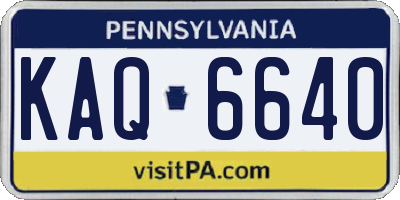 PA license plate KAQ6640