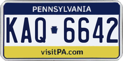 PA license plate KAQ6642