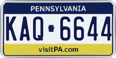PA license plate KAQ6644