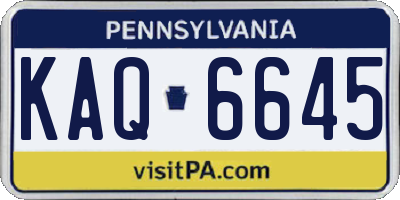 PA license plate KAQ6645