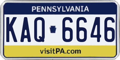 PA license plate KAQ6646