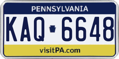 PA license plate KAQ6648